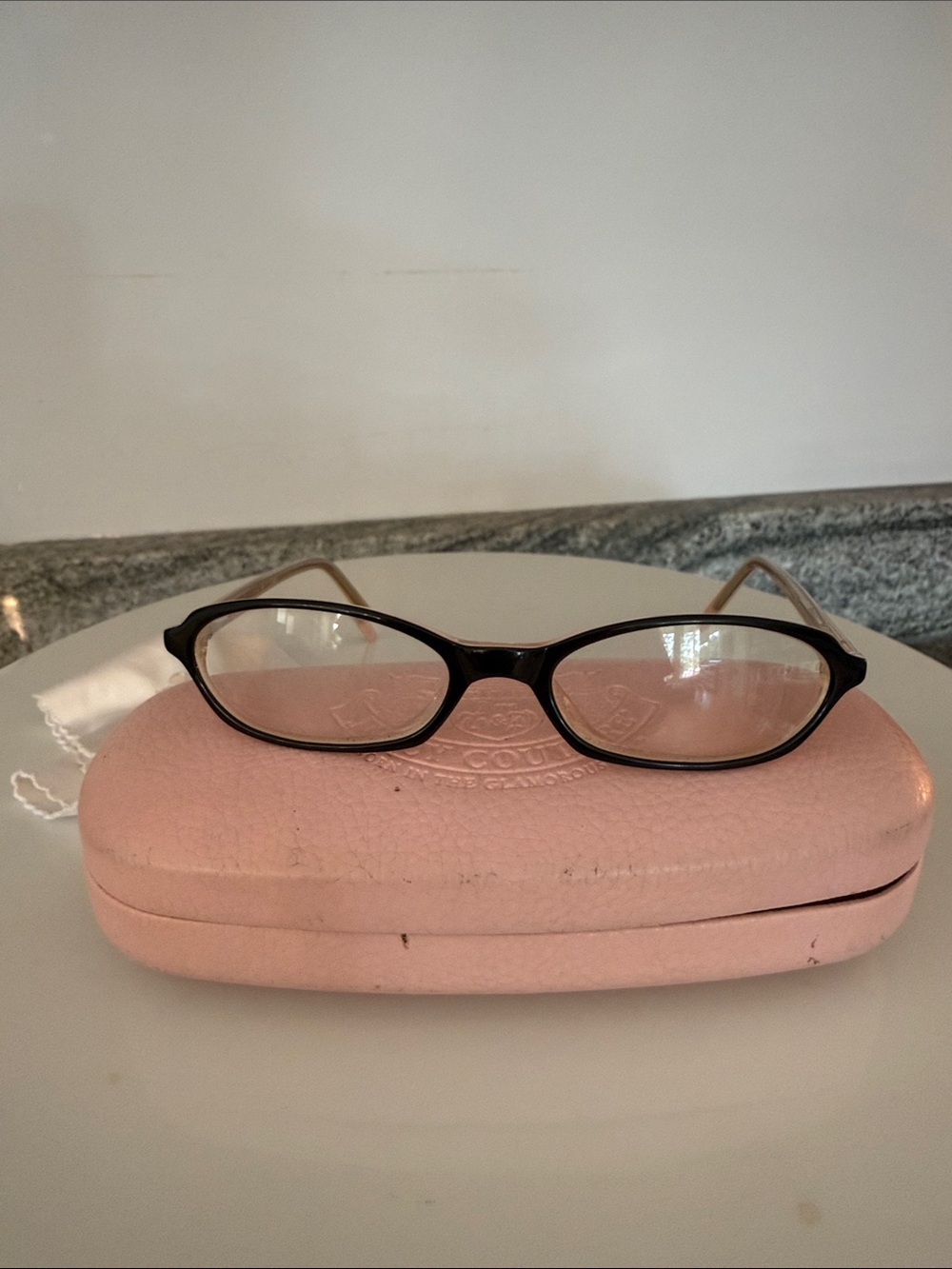 Juicy Couture Black and light pink prescription glasses with Pink Case